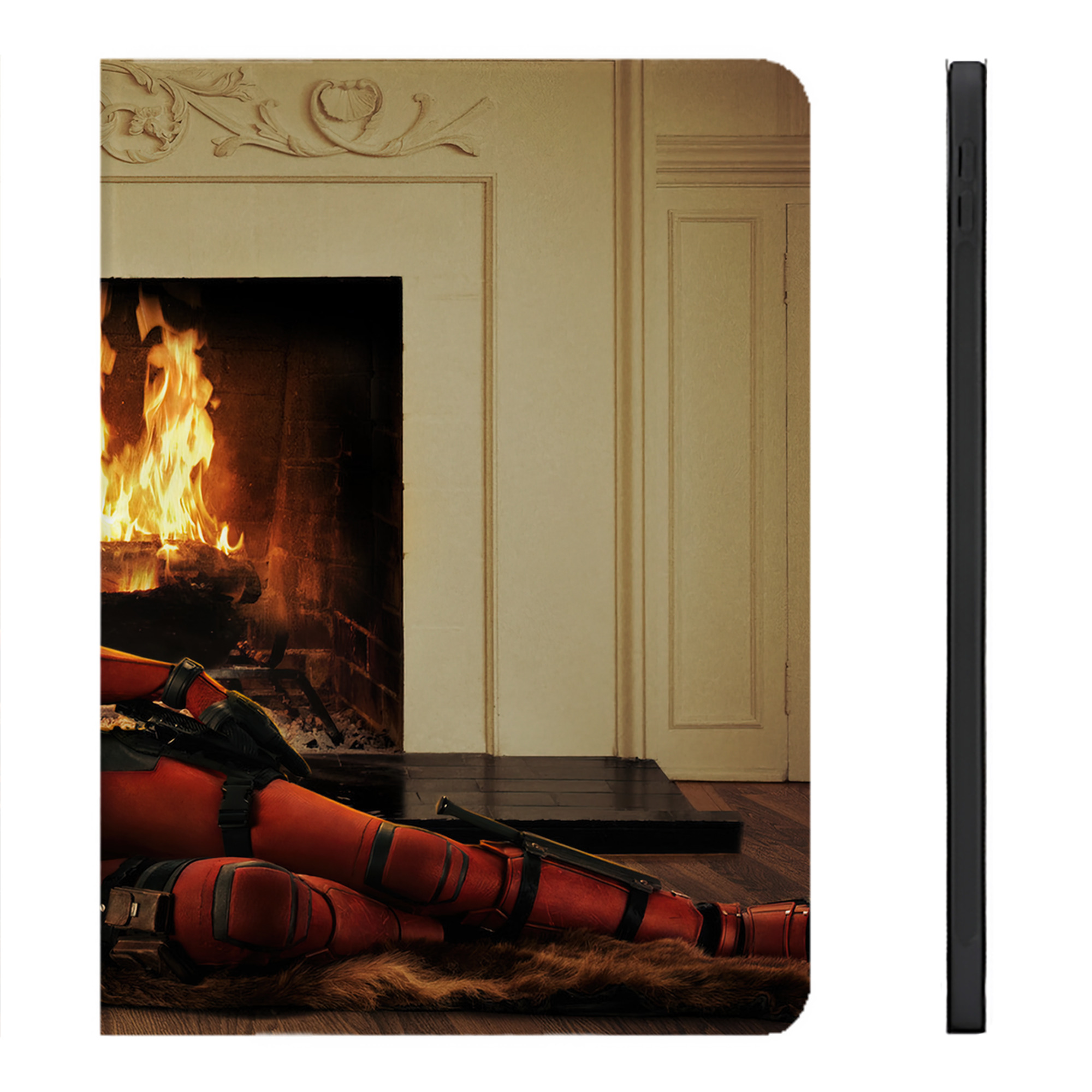 （画像用） Deadpool デッドプール IPadケース ペンホルダー付き ブックスタイルデザイン